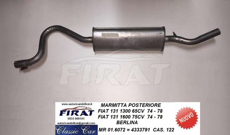 MARMITTA FIAT 131 1300 1600 BERLINA 74 - 78POST. (01.6072)